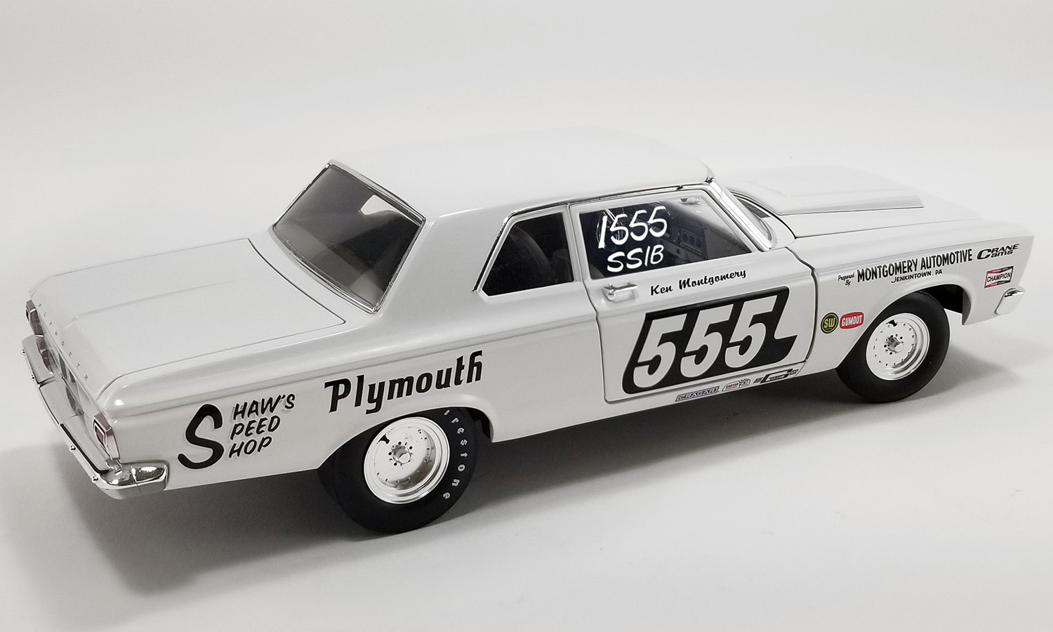 PLYMOUTH BELVEDERE N 555 SUPER STOCK 1965 WHITE ACME 18 ミニカー  価格比較